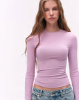 Fitted Crewneck Long-Sleeve Tee