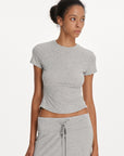 Fitted Cropped Crewneck Tee in Heather Grey ¡ª view 6