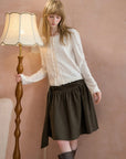 Floral Ruffle-Trim Cardigan