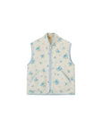 Floral Stand-Collar Zip Vest