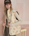 Floral Stand-Collar Zip Vest