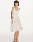 Gathered A-Line Midi Skirt