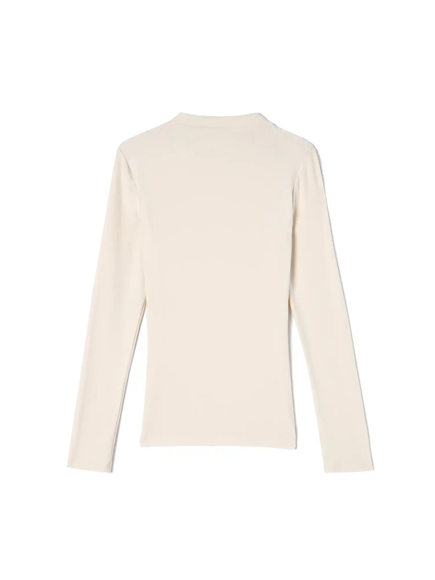 Thermal Mock Neck Irregular Line Bottoming Top