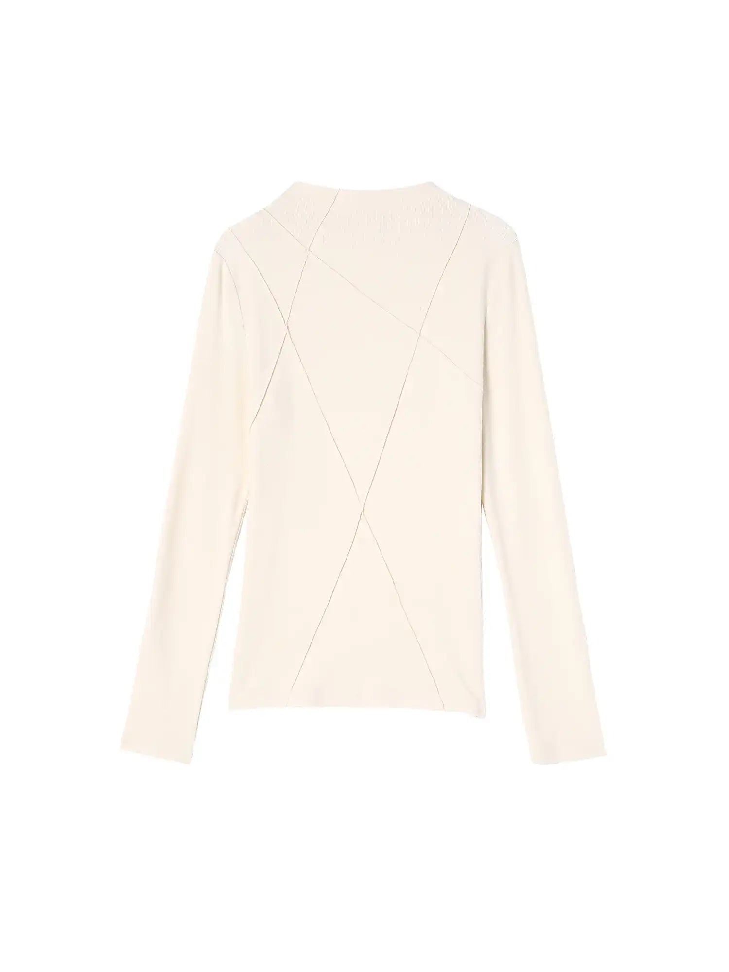 Thermal Mock Neck Irregular Line Bottoming Top