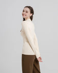 Thermal Mock Neck Irregular Line Bottoming Top