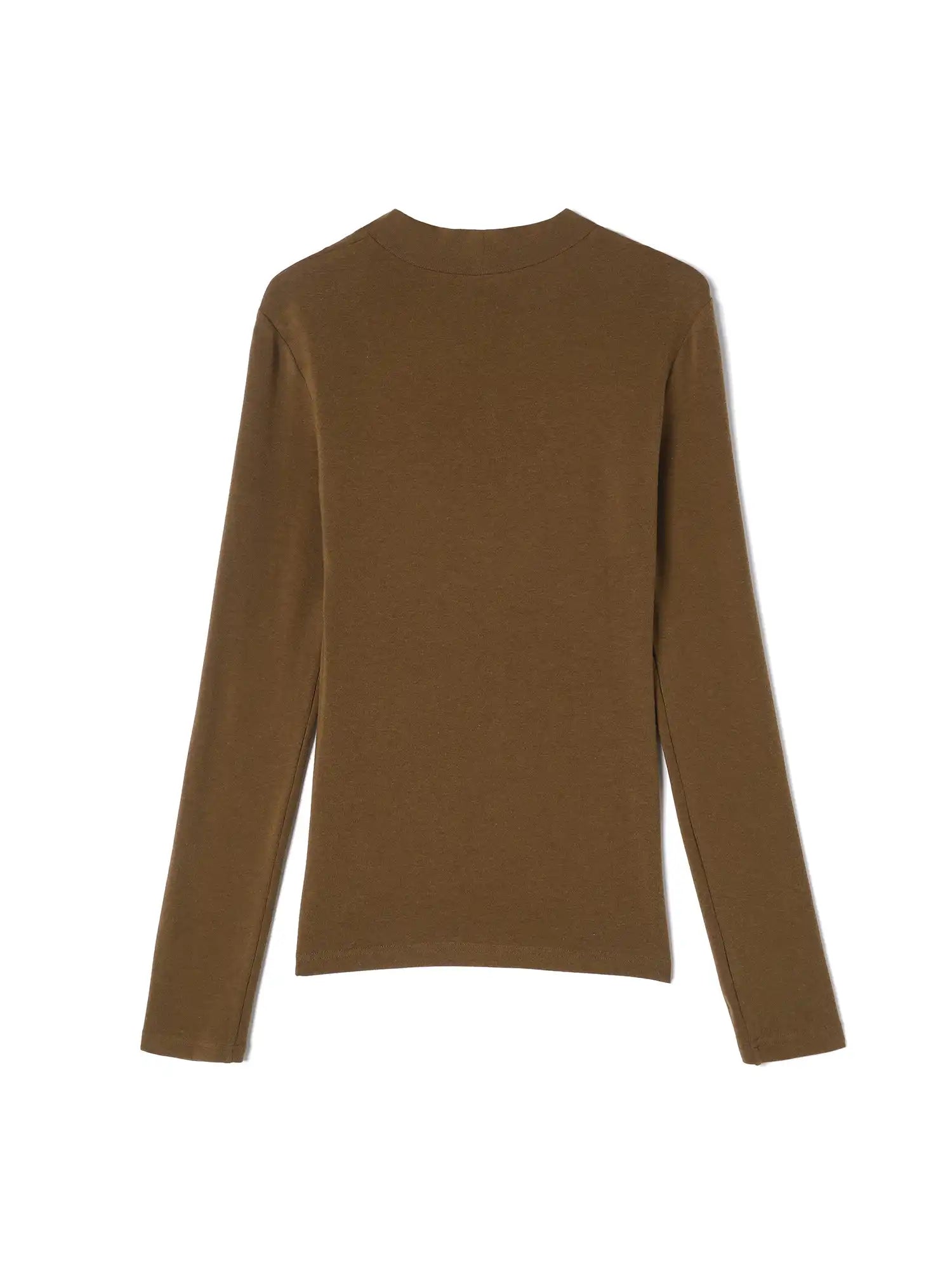 Thermal Mock Neck Hollow Chest Top