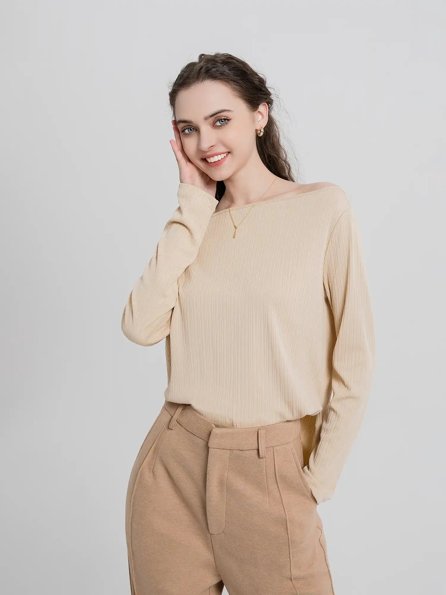 Boat Neck One Shoulder Top