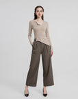 Cashmere-Like Single Lapel Irregular Cut Top