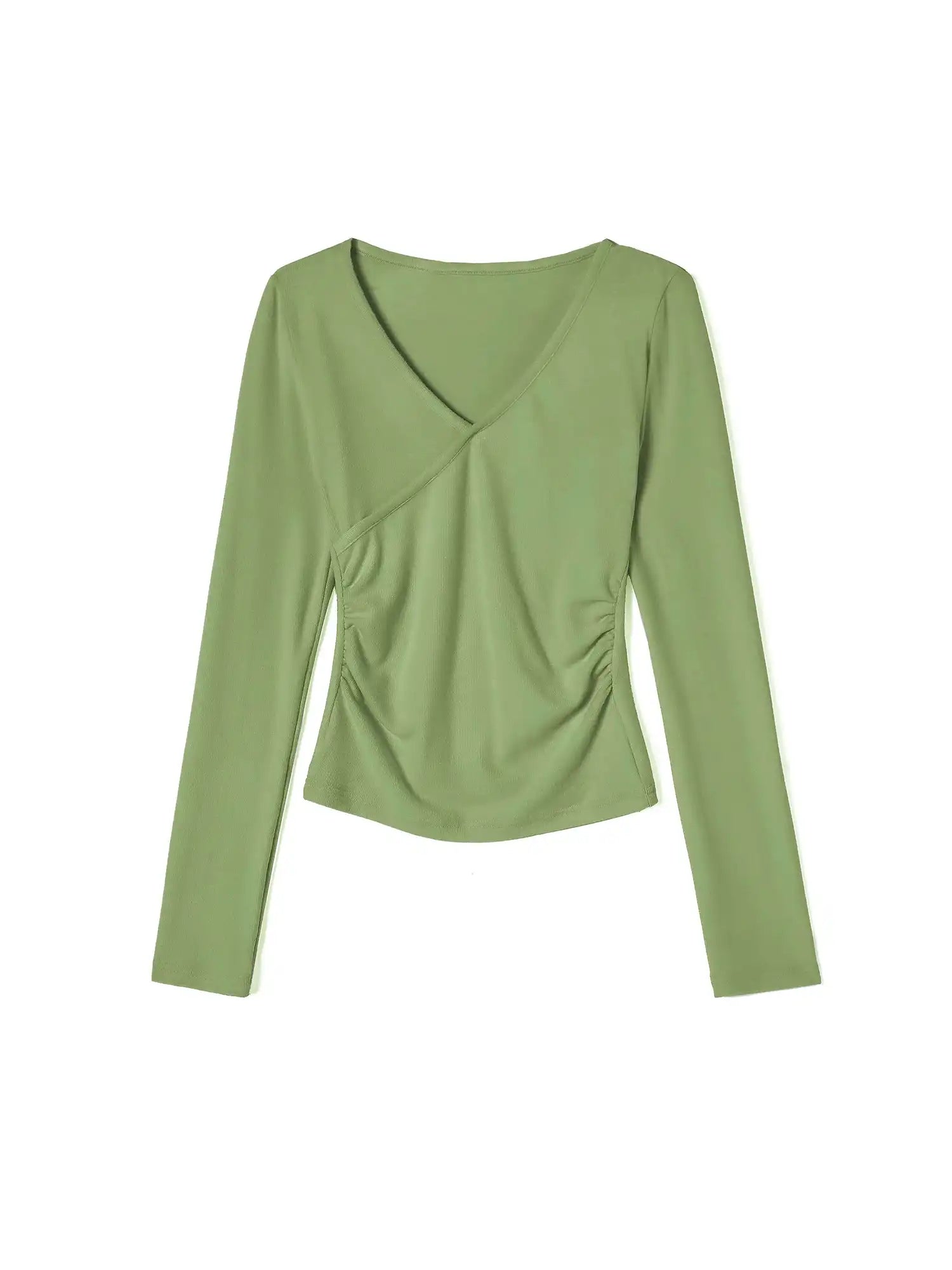 Thermal Ruched Side Slim Fit Top