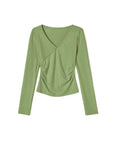Thermal Ruched Side Slim Fit Top