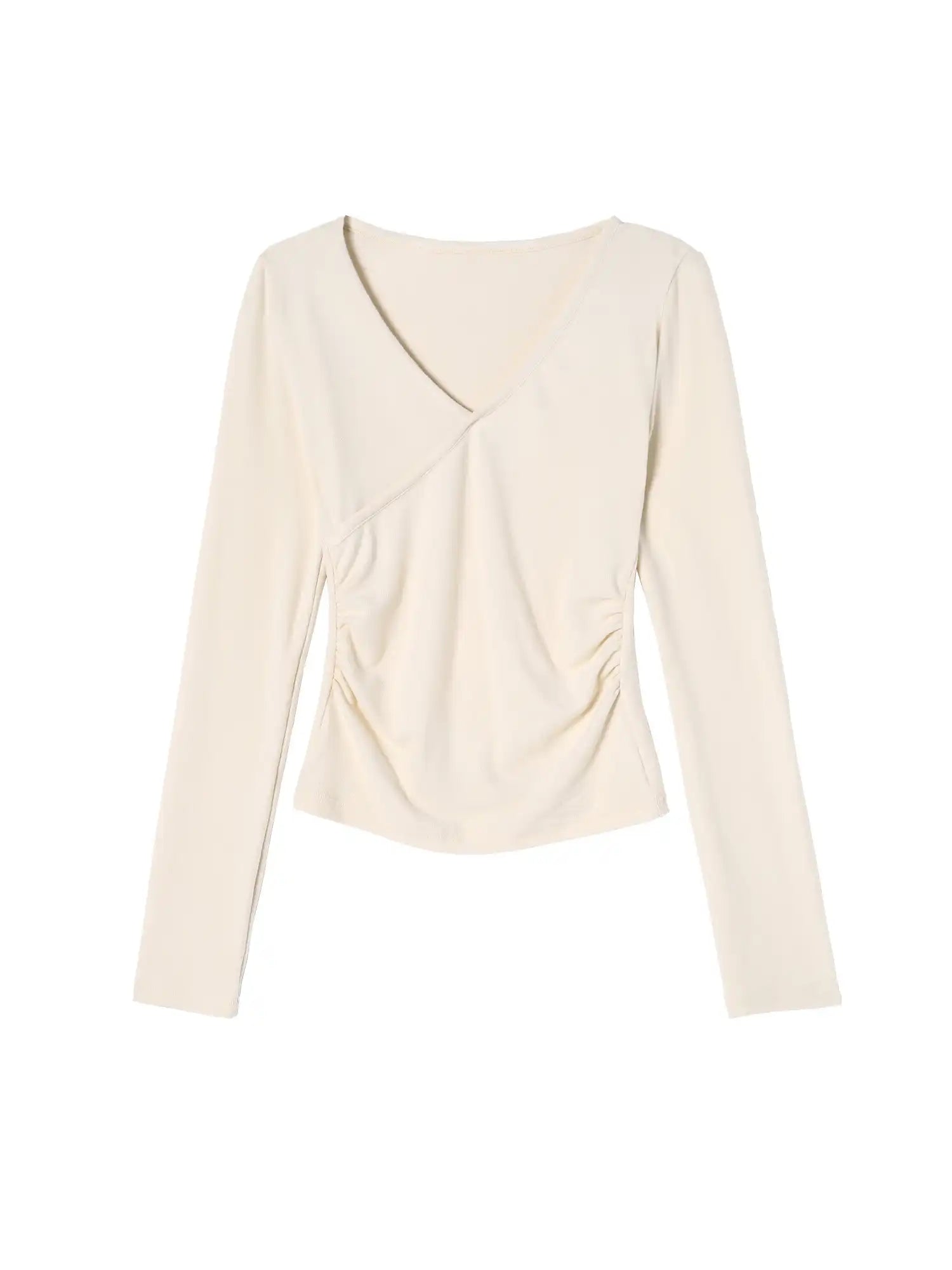 Thermal Ruched Side Slim Fit Top