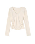 Thermal Ruched Side Slim Fit Top