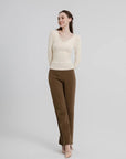 Thermal Ruched Side Slim Fit Top