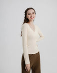 Thermal Ruched Side Slim Fit Top