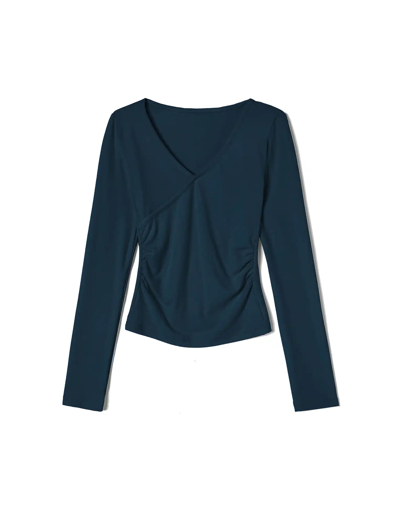 Thermal Ruched Side Slim Fit Top