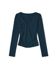 Thermal Ruched Side Slim Fit Top