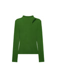 Asymmetric Cutout Mock Neck Top