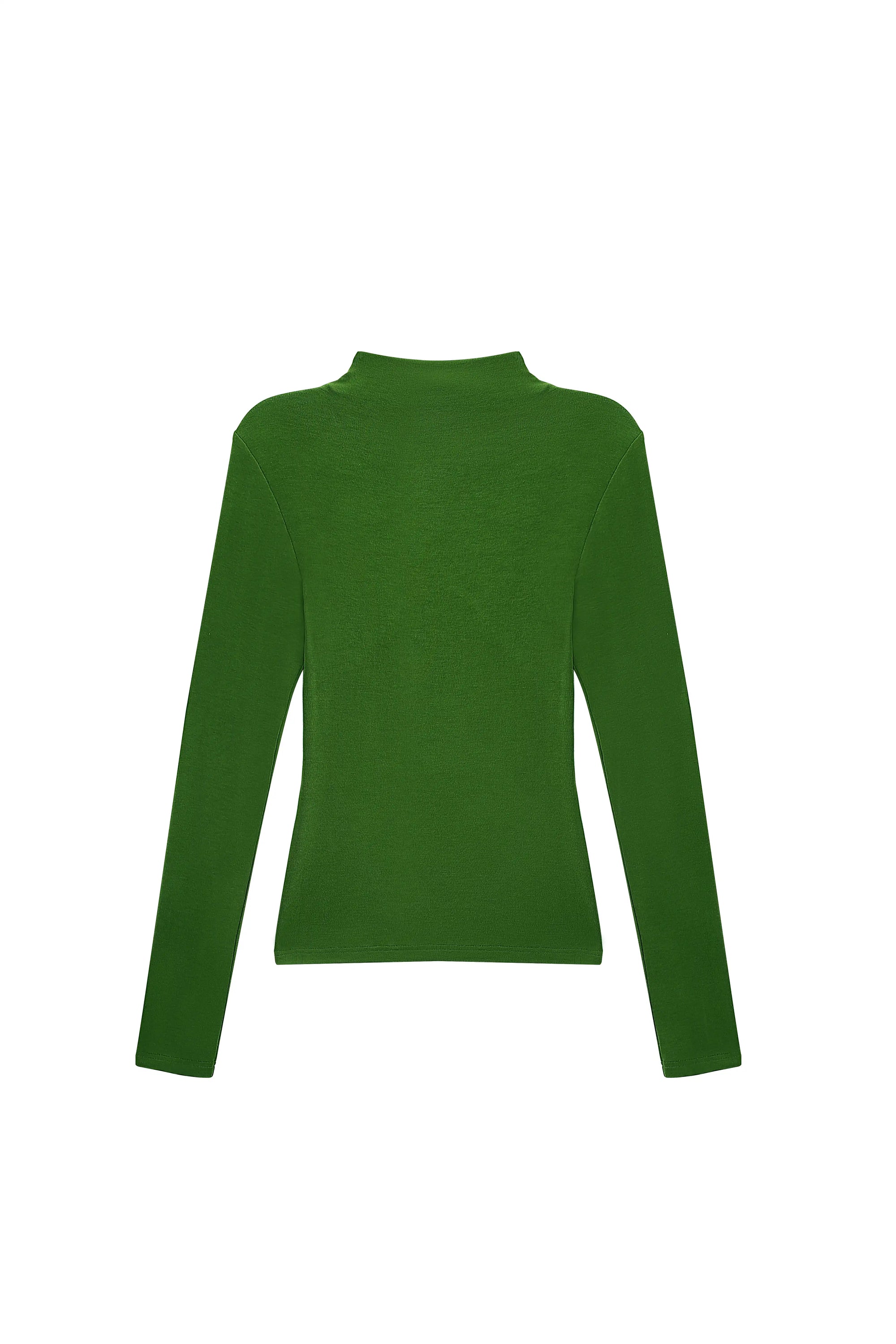 Asymmetric Cutout Mock Neck Top