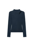 Asymmetric Cutout Mock Neck Top