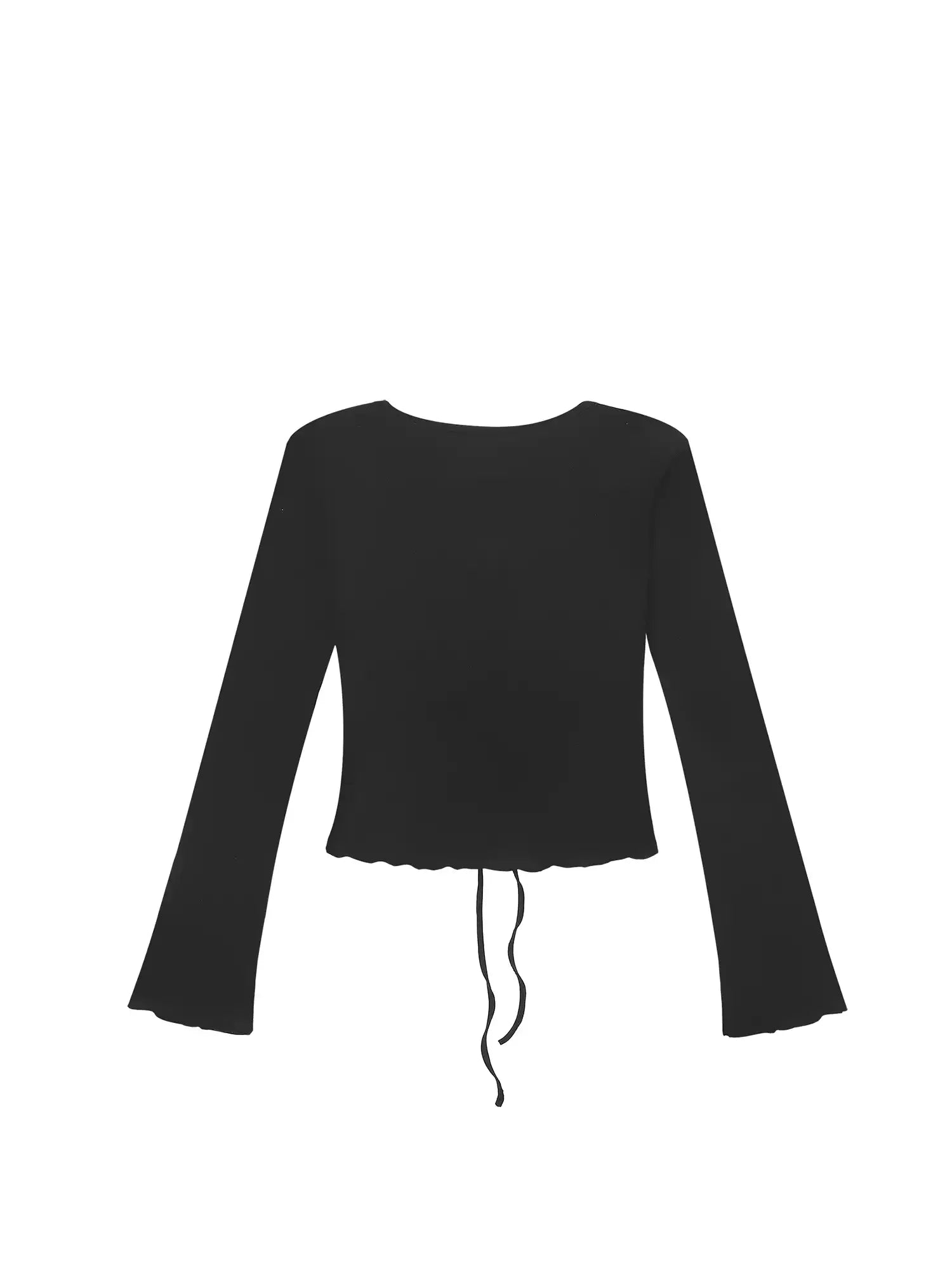 V-neck drawstring ruffled sides top
