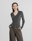 Thermal Cross V-Neck Top