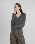 Thermal Cross V-Neck Top