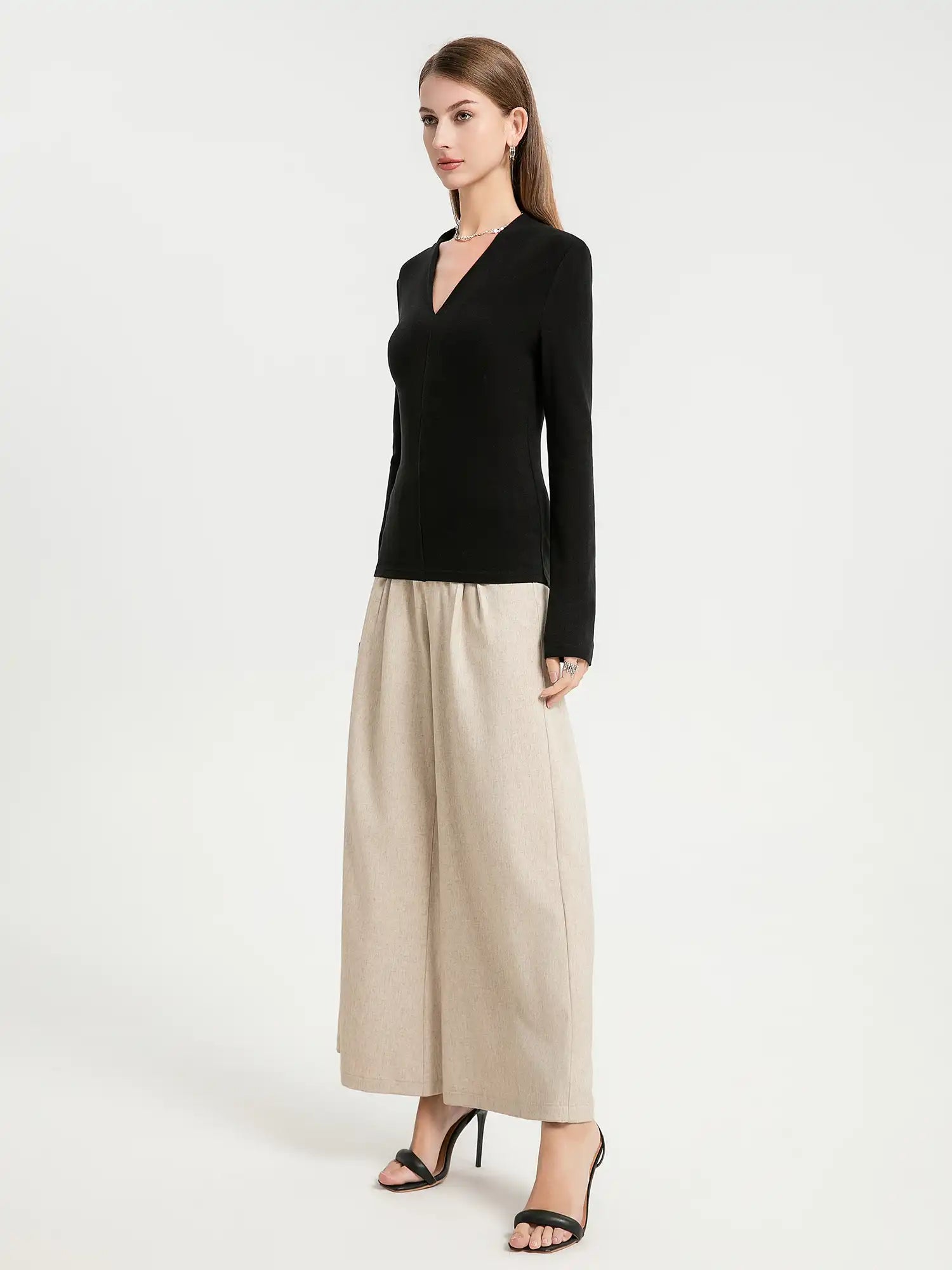 Thermal V-Neck Long Sleeve Top