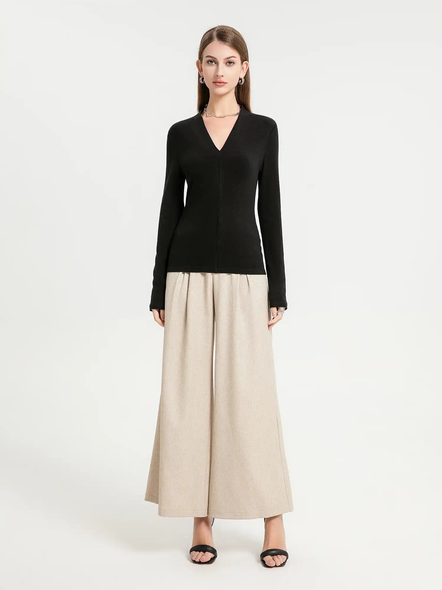 Thermal V-Neck Long Sleeve Top