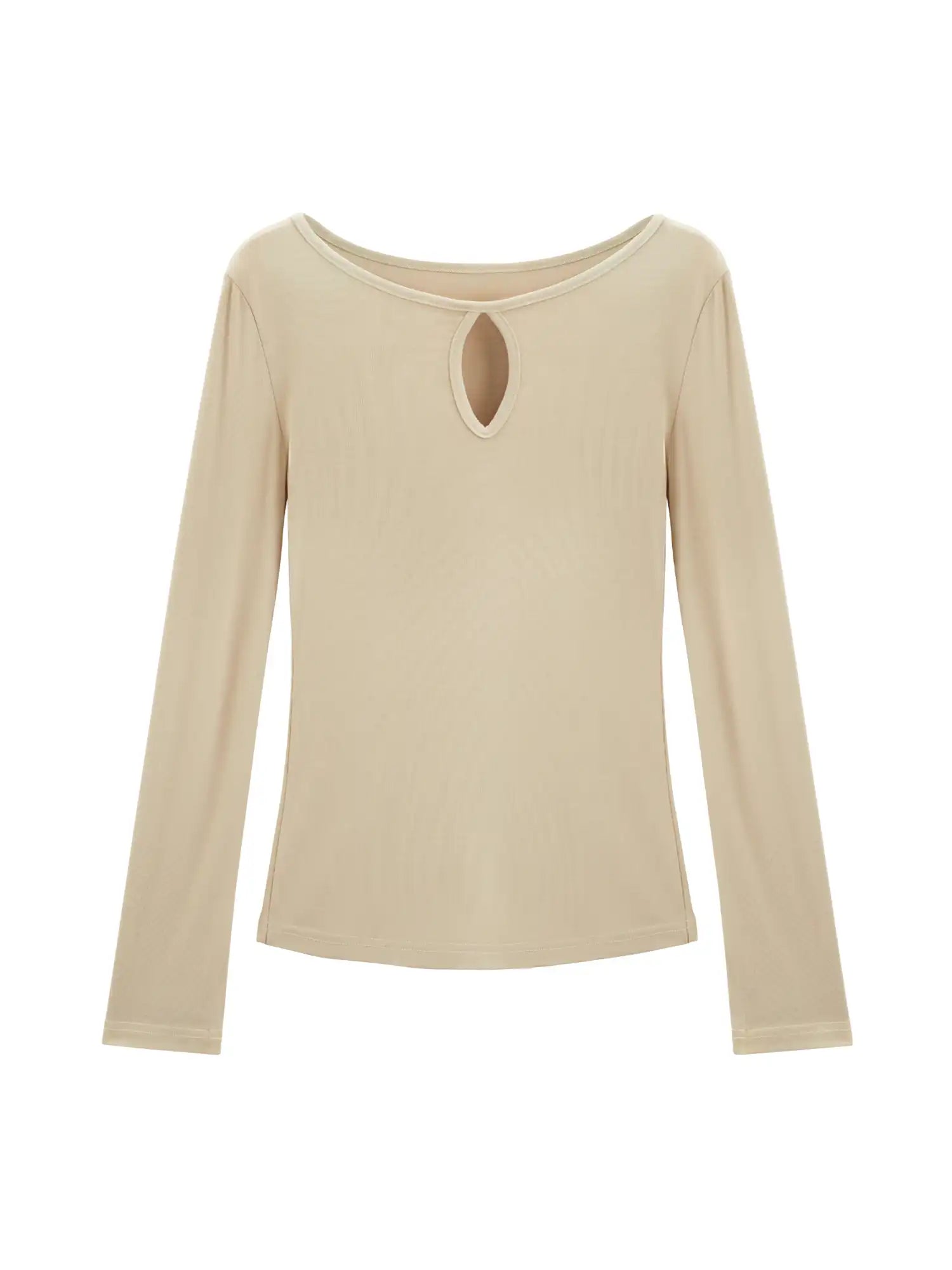 Open Chest One Shoulder Long Sleeve Top