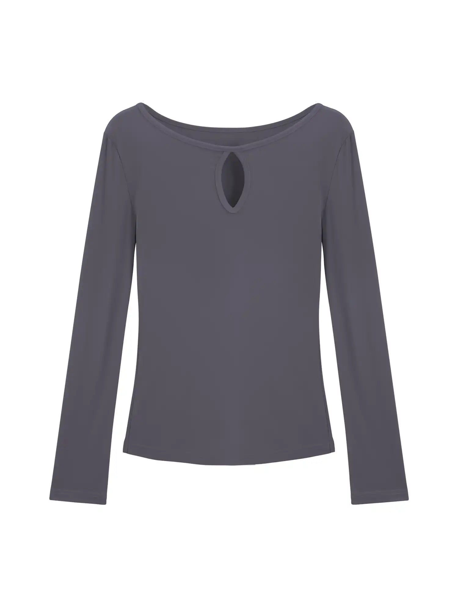 Open Chest One Shoulder Long Sleeve Top