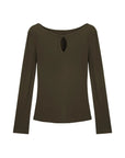 Open Chest One Shoulder Long Sleeve Top