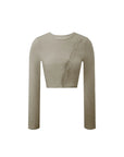 Merino Open Seam Cropped Long Sleeve Top