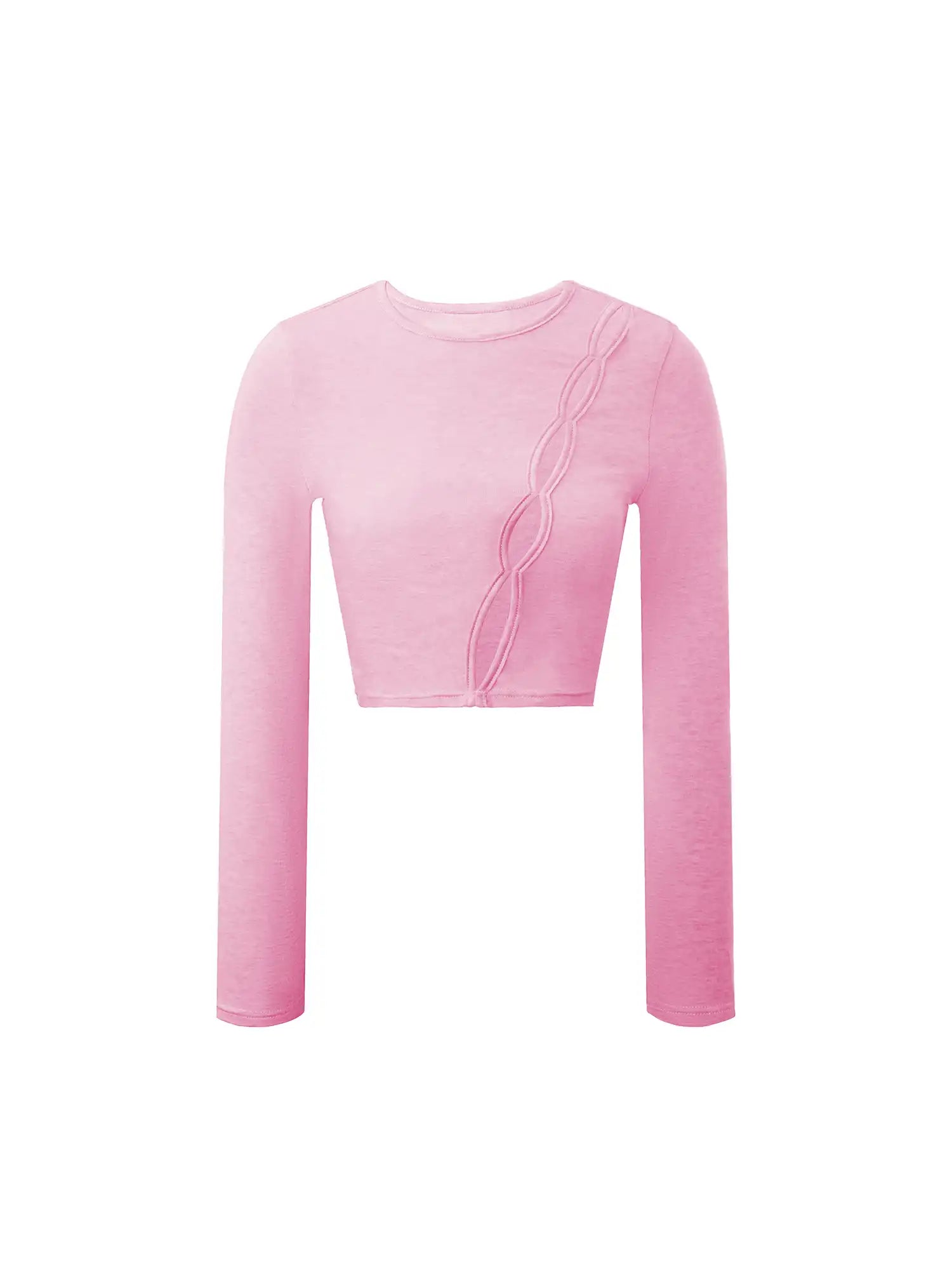 Merino Open Seam Cropped Long Sleeve Top