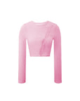 Merino Open Seam Cropped Long Sleeve Top