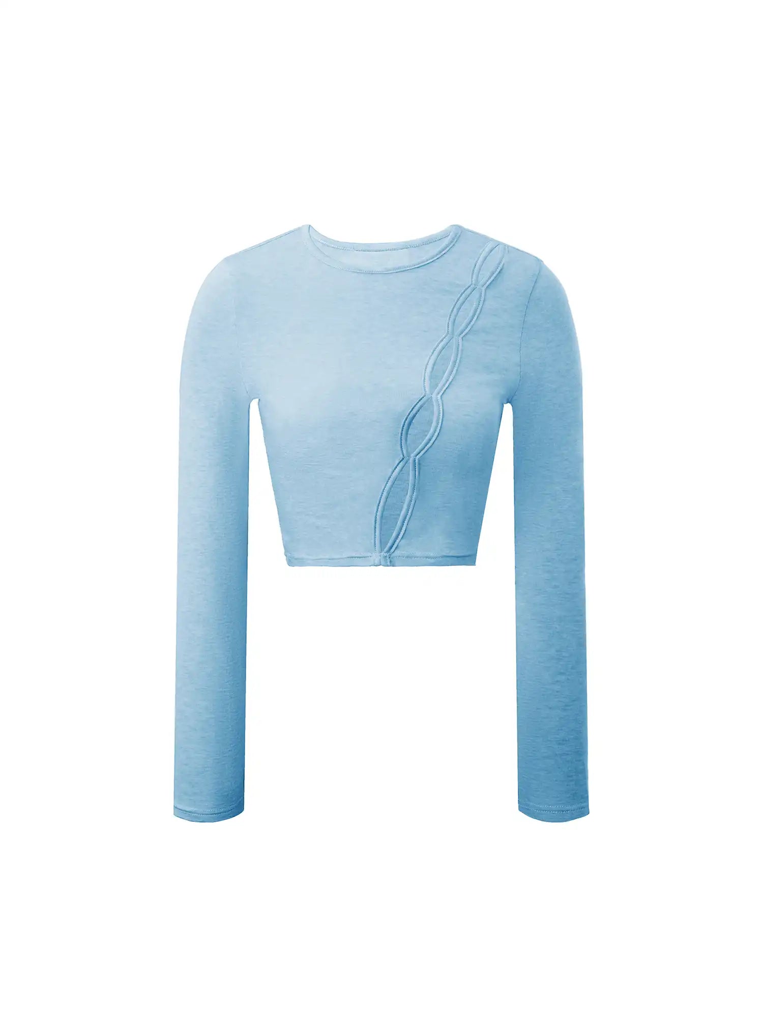 Merino Open Seam Cropped Long Sleeve Top