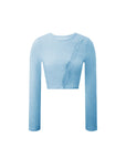 Merino Open Seam Cropped Long Sleeve Top