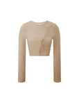 Merino Open Seam Cropped Long Sleeve Top