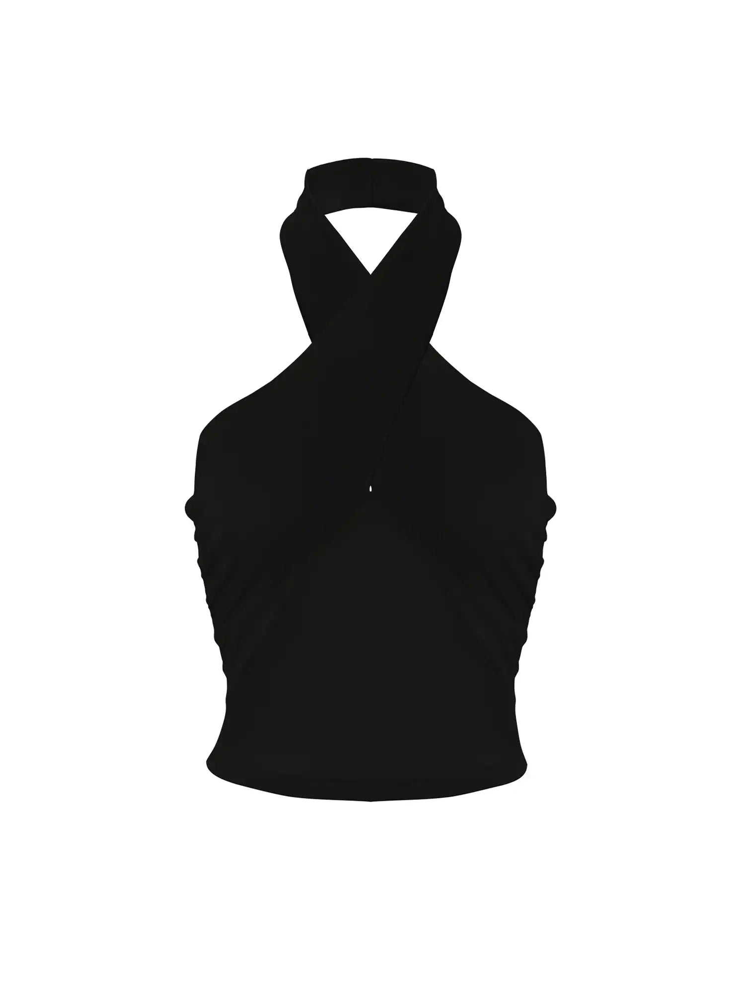 Ruched sides Cross Neck Tank Top