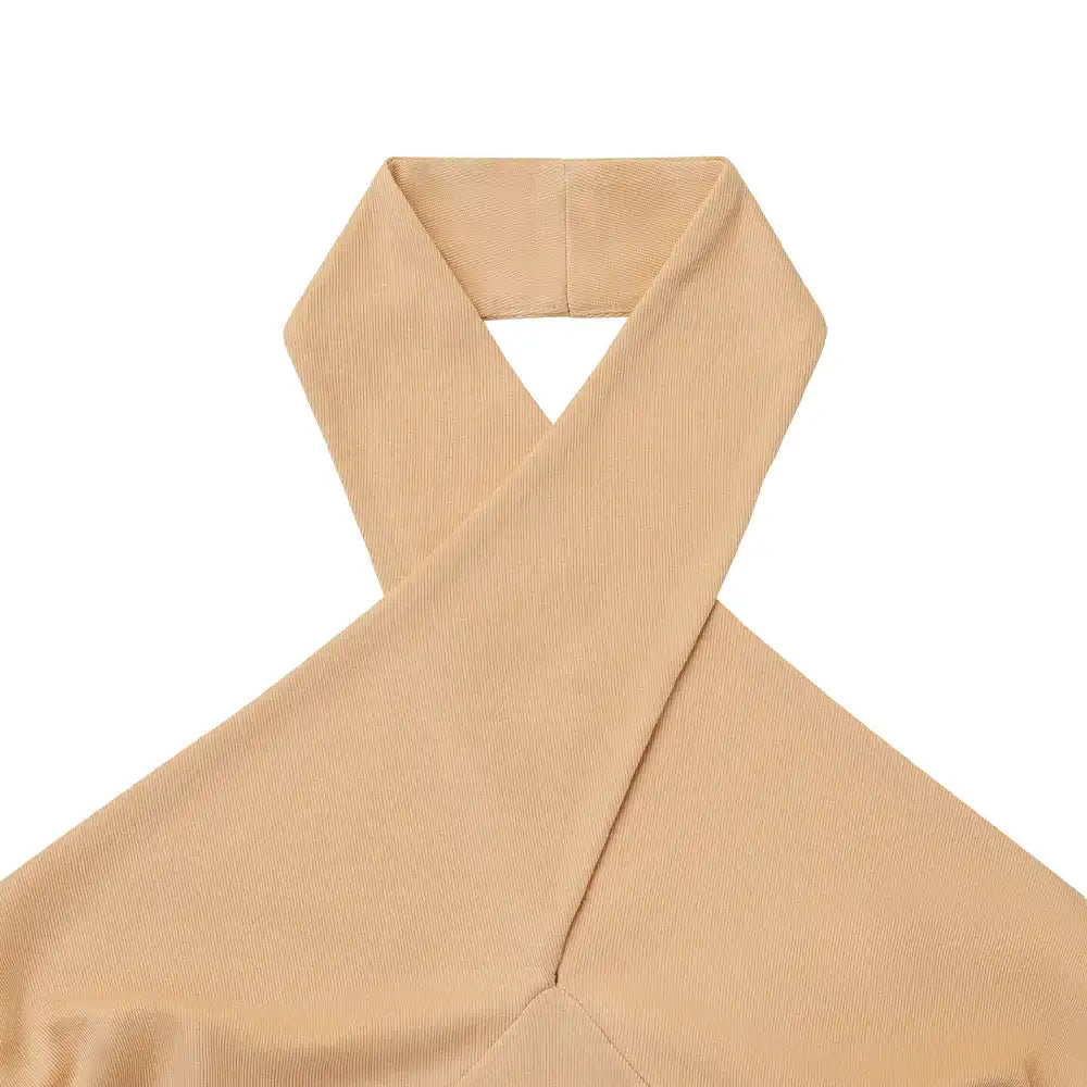 Ruched sides Cross Neck Tank Top