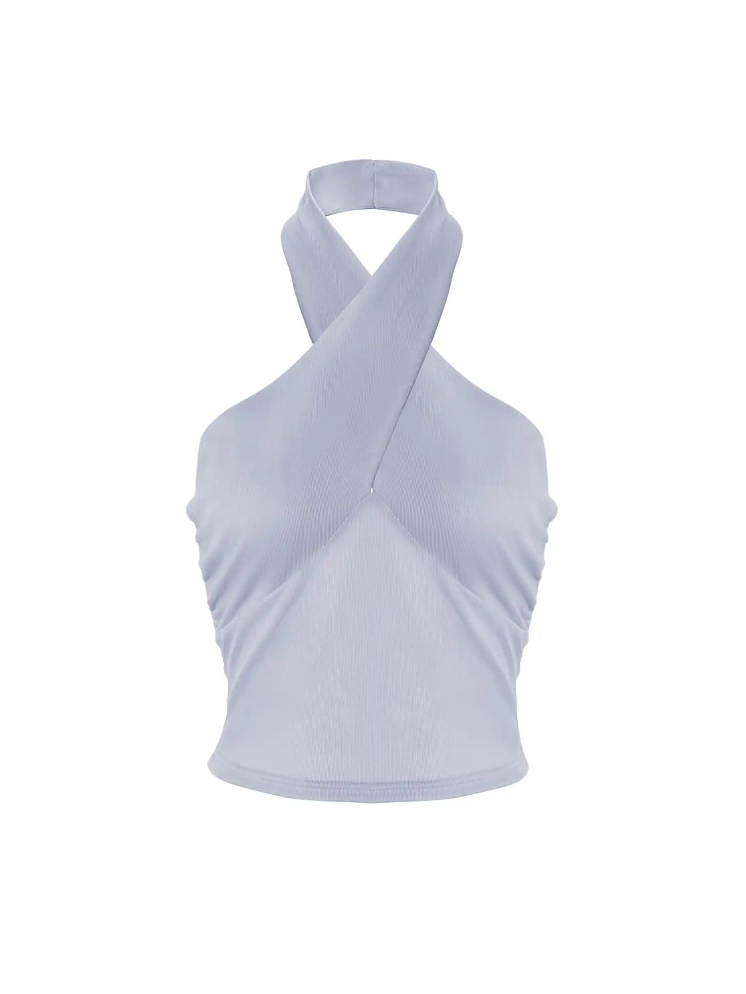 Ruched sides Cross Neck Tank Top