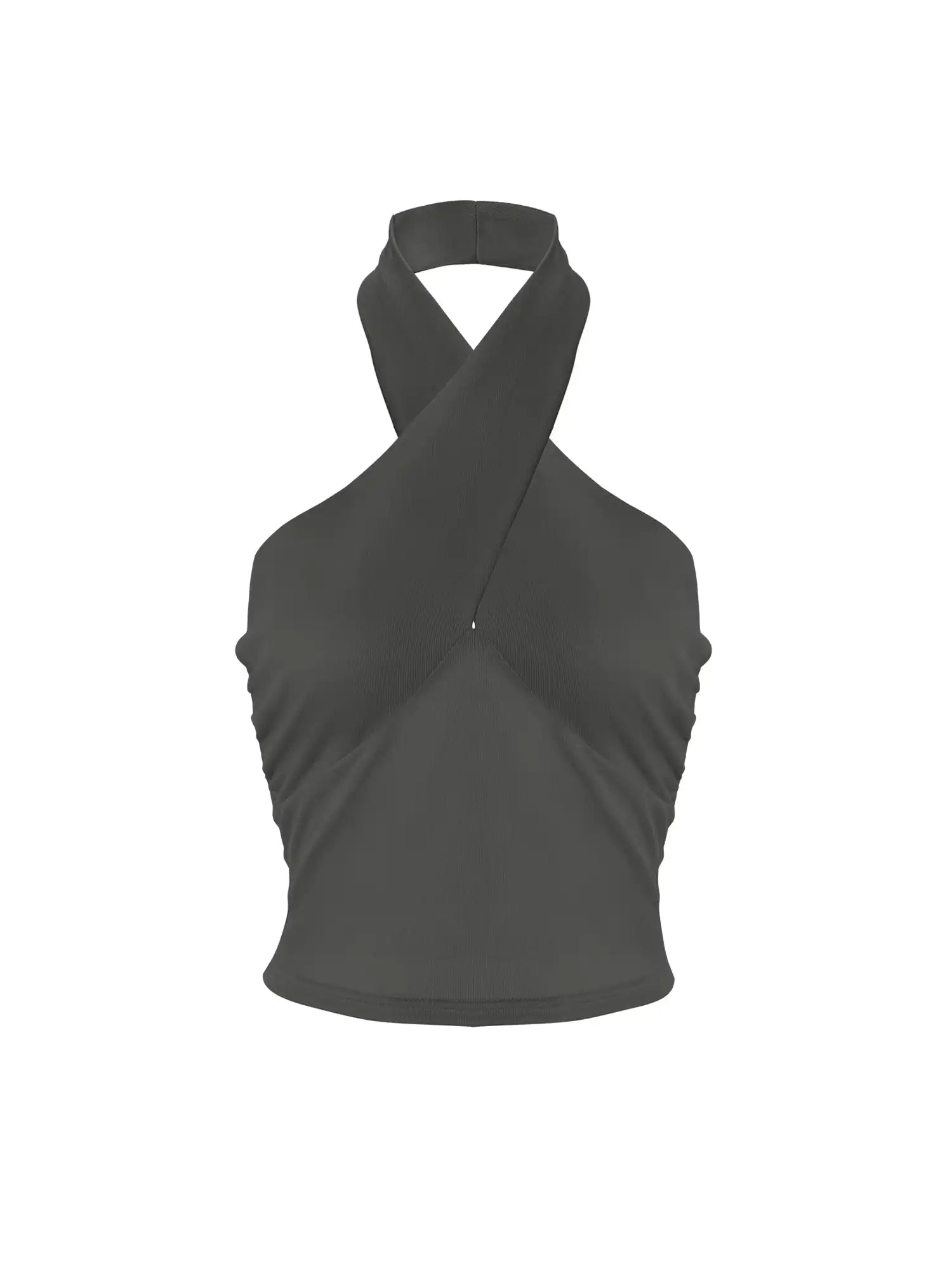 Ruched sides Cross Neck Tank Top