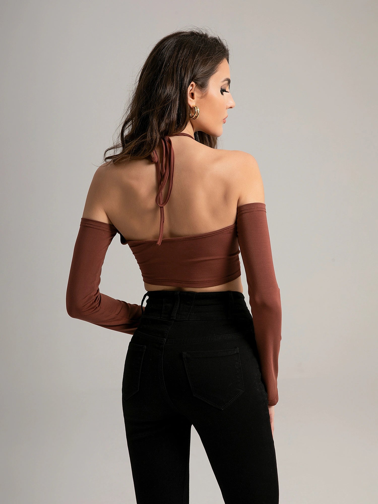 Drawstring Halter Neck Tank Top