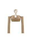 Drawstring Halter Neck Tank Top