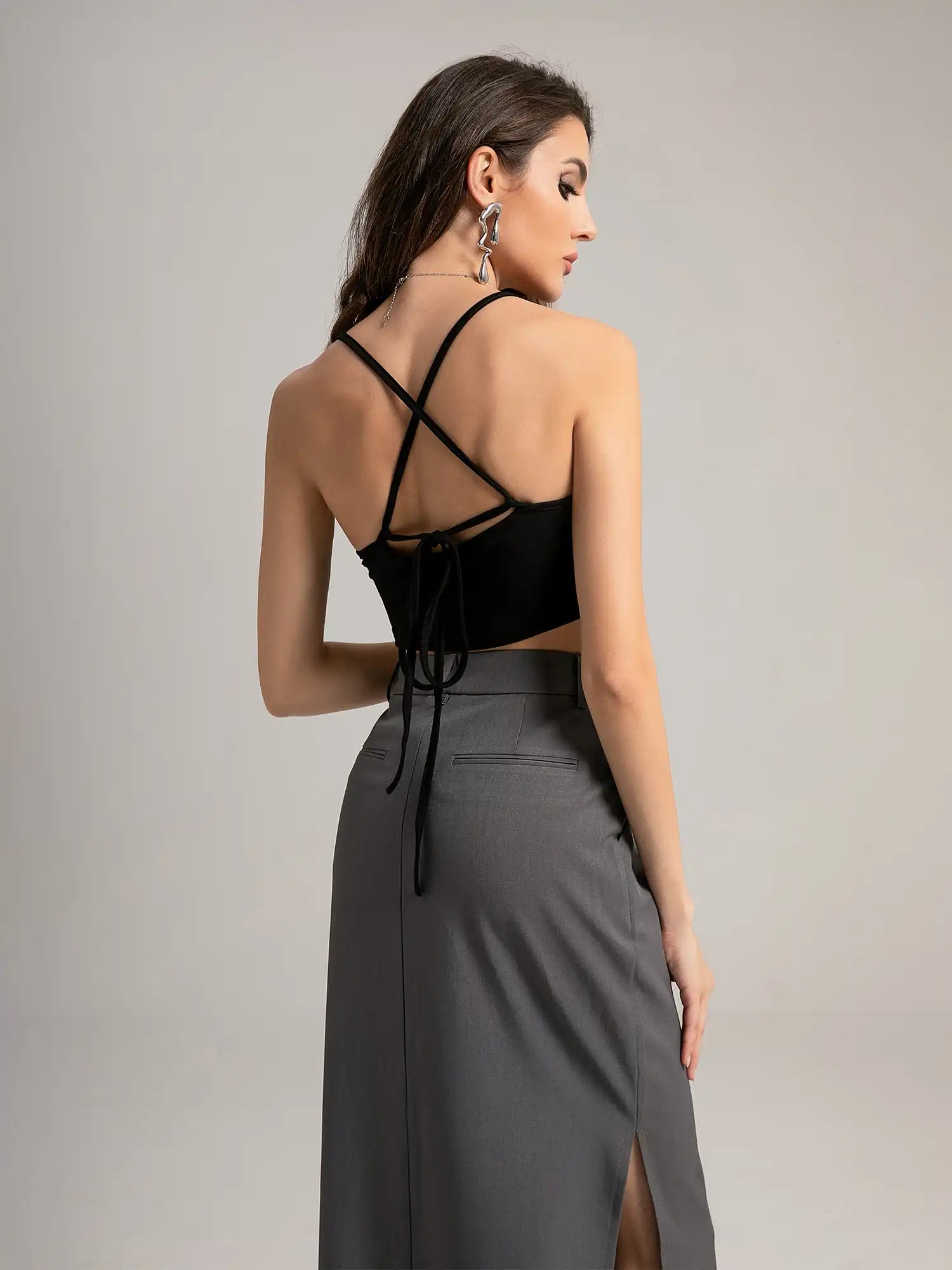 V-Neck Drawstring Tank Top