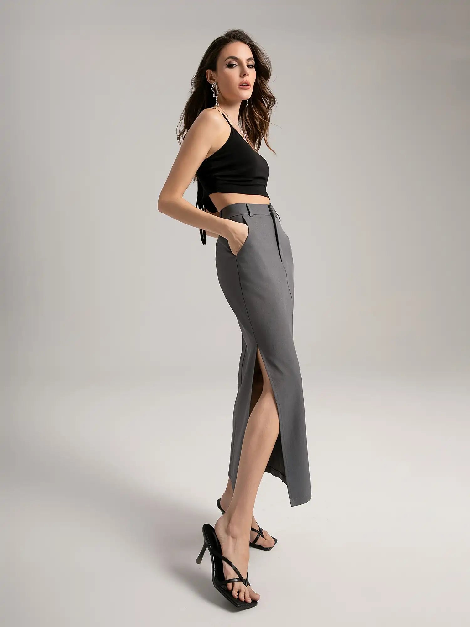V-Neck Drawstring Tank Top