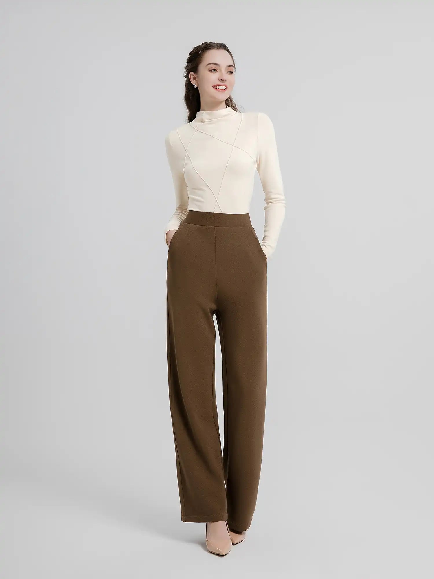High-waist Straight Leg Versatile Pants