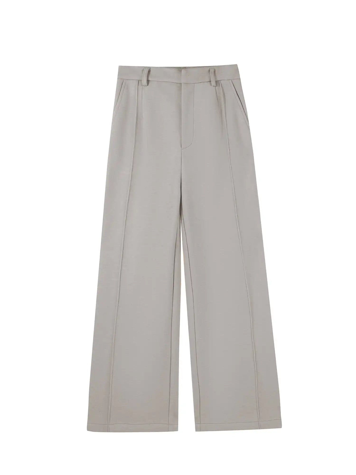 High-Waist Straight Leg Casual Trousers