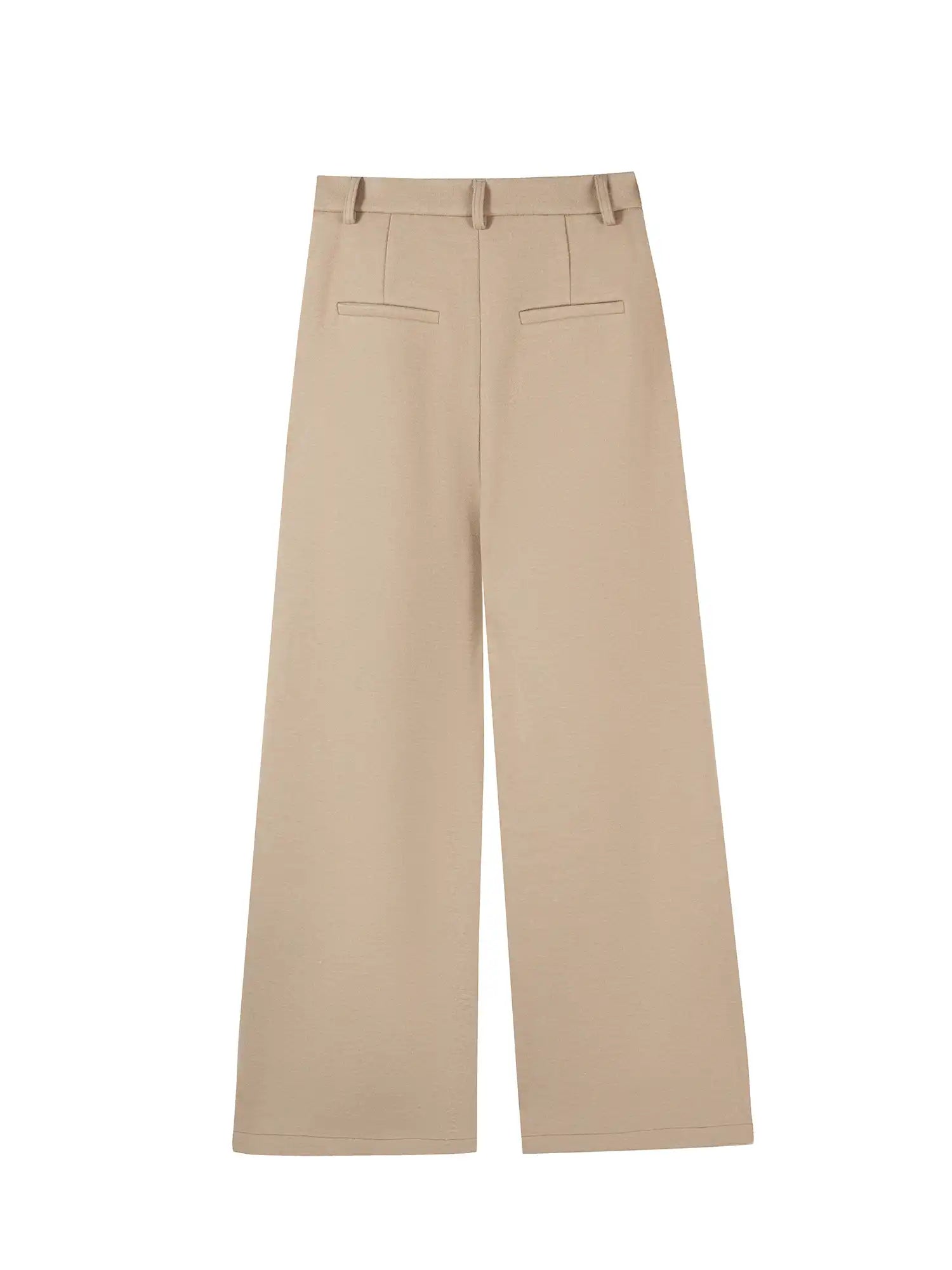 High-Waist Straight Leg Casual Trousers