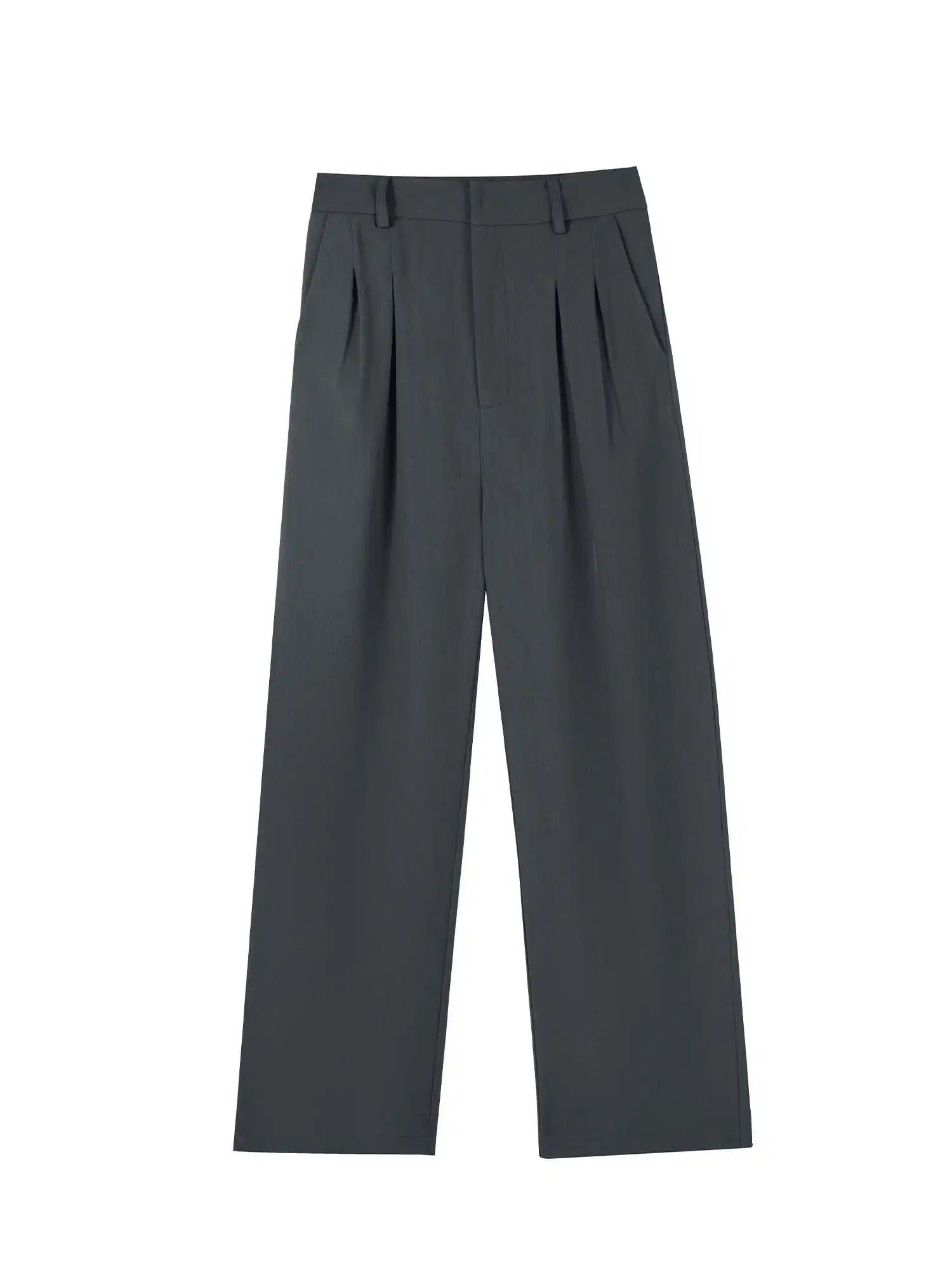 High Waist Straight Leg Suit Pants