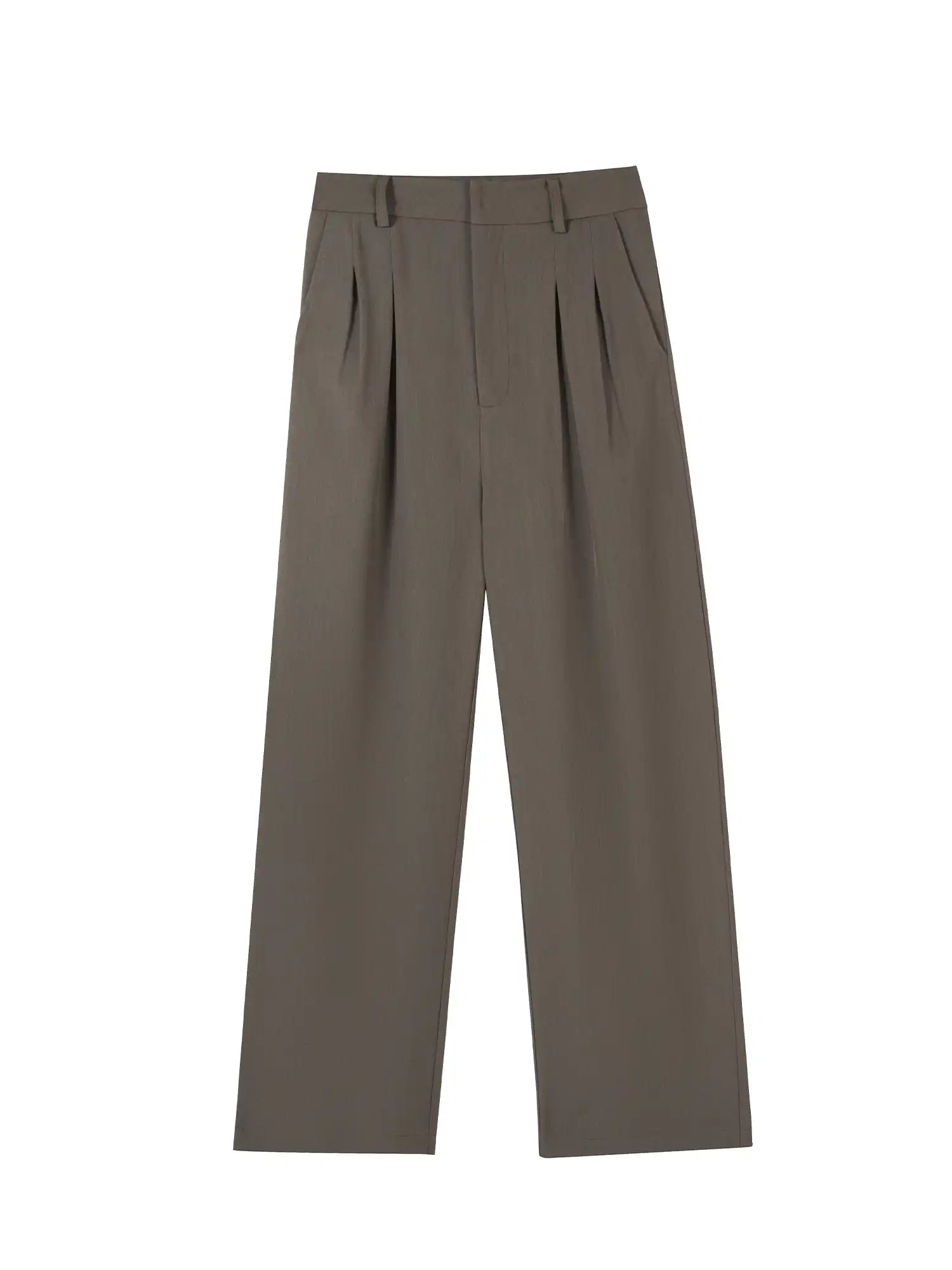 High Waist Straight Leg Suit Pants